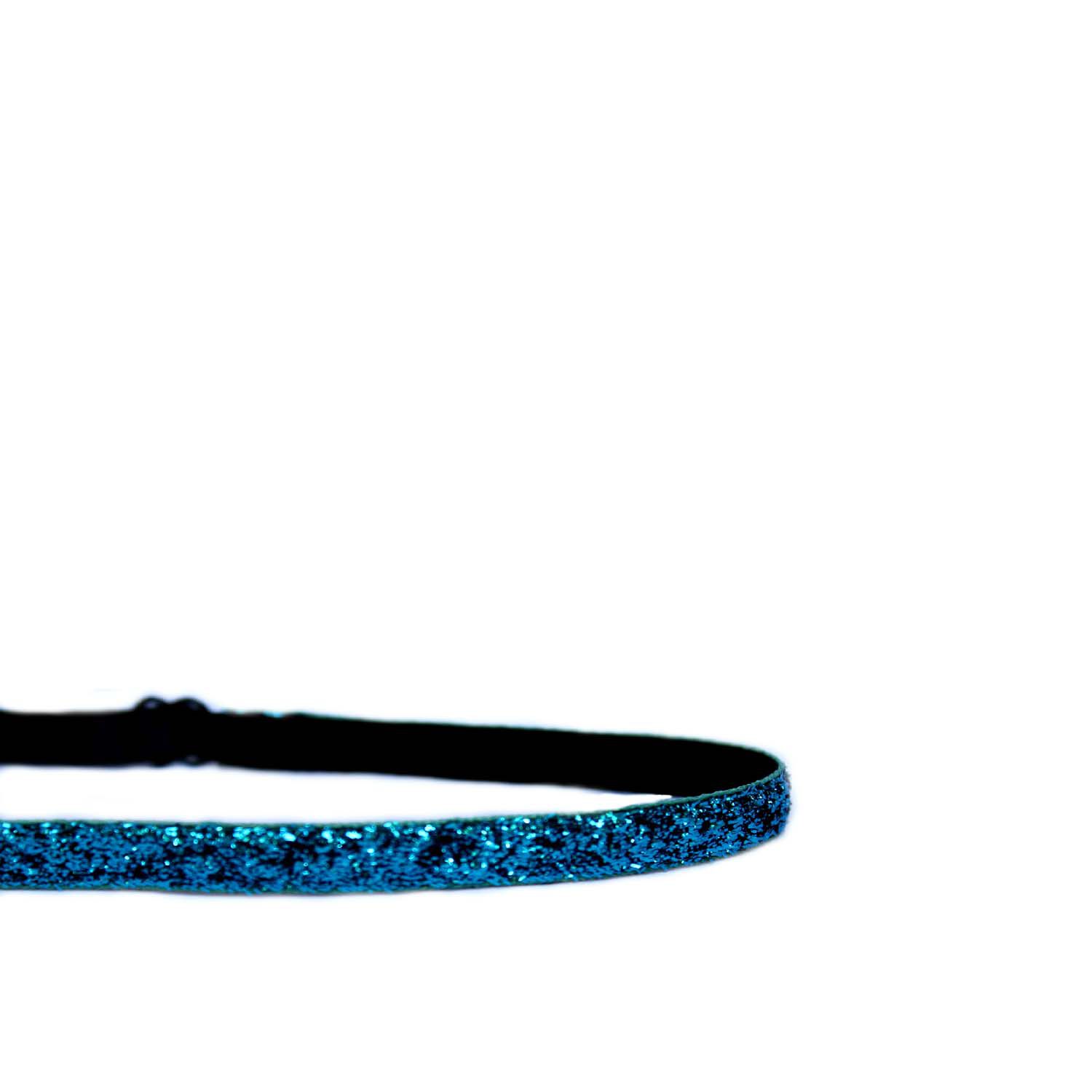 Sparkler Adjustable Thin Headband - Dark Turquoise Sparkle